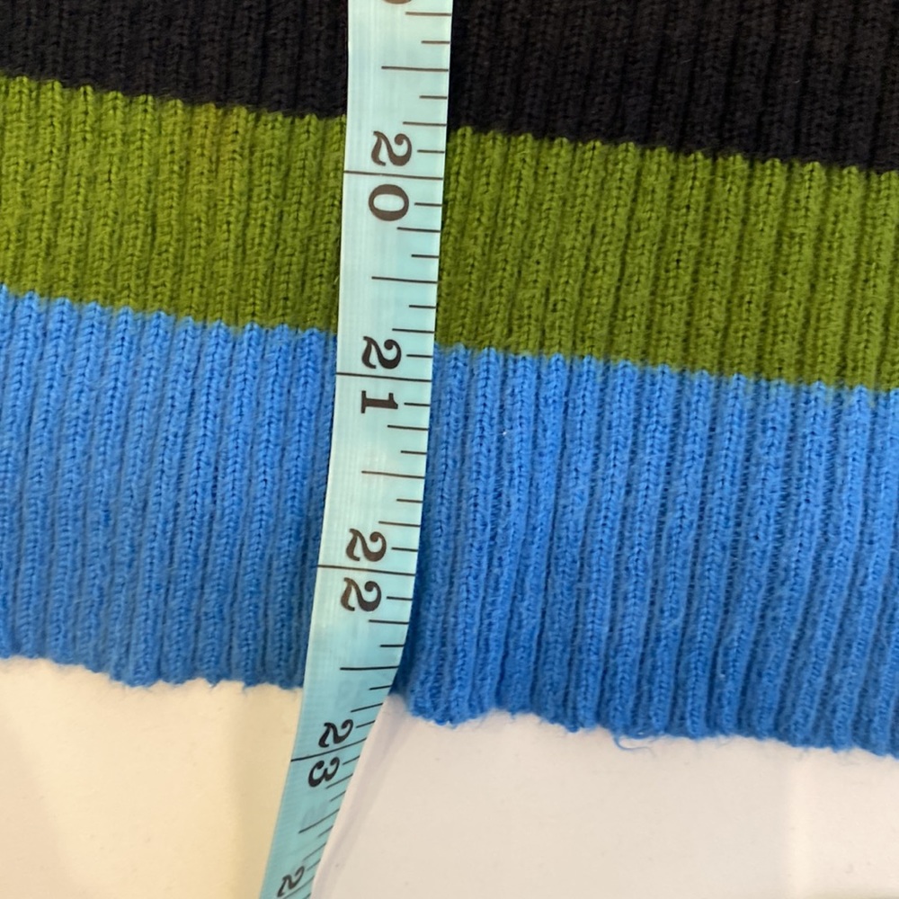 Vintage Y2K Colorful Striped Color Block Pullover Sweater Sz Lg Ribbed - Picture 7 of 8